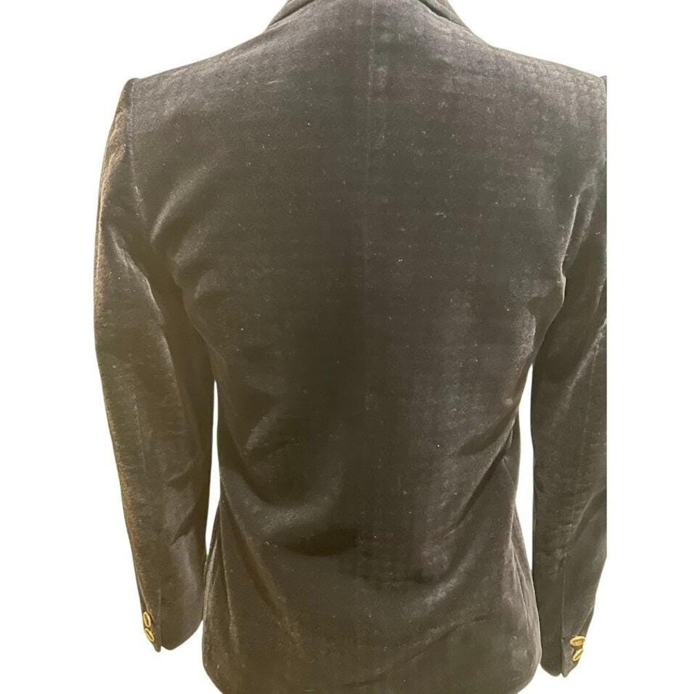 Bruno Piattelli Roma Navy Houndstooth Velvet Blazer Gold Button Women's XS - Picture 4 of 11